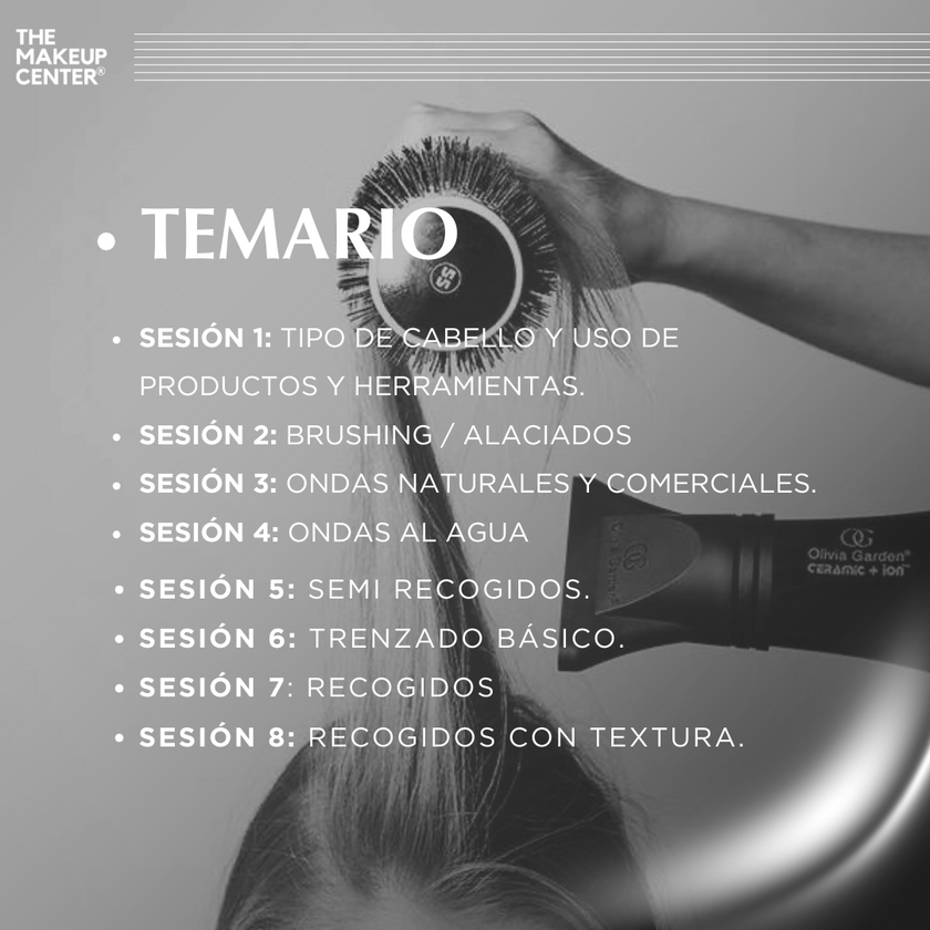 TALLER DE BRUSHING Y BÁSICOS DE PEINADO PROFESIONAL - The Make Up Center