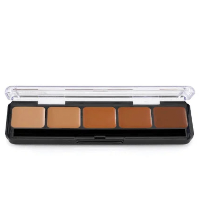 Paleta de 5 tonos de Bases de Maquillaje Ultra HD GLAMOUR CREME TONOS FRÍOS - Graftobian - The Make Up Center