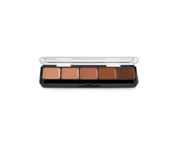 Paleta de 5 tonos de Bases de Maquillaje Ultra HD GLAMOUR CREME TONOS FRÍOS - Graftobian - The Make Up Center