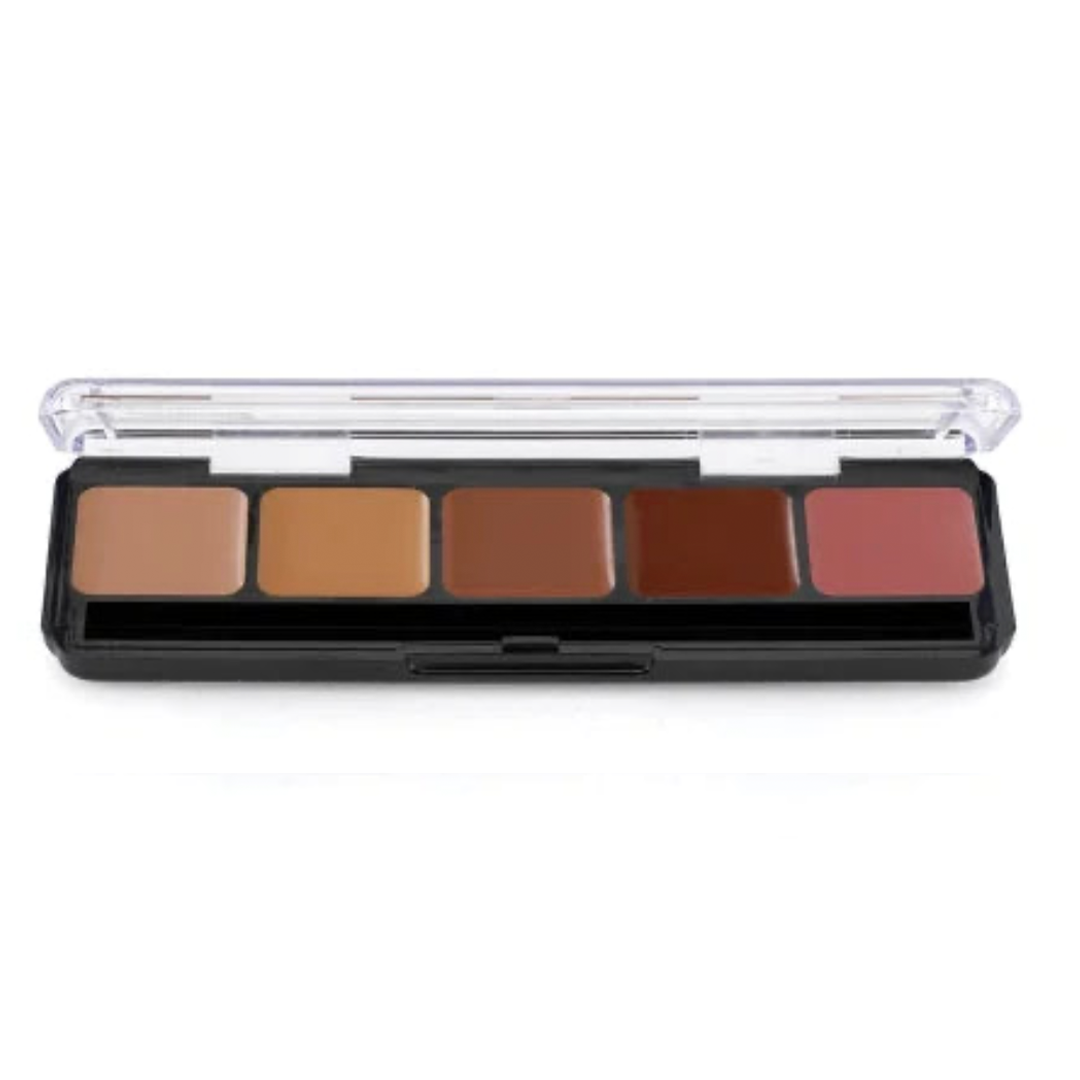 Paleta de 5 tonos de Bases de Maquillaje Ultra HD GLAMOUR CREME TONOS NEUTROS - Graftobian - The Make Up Center