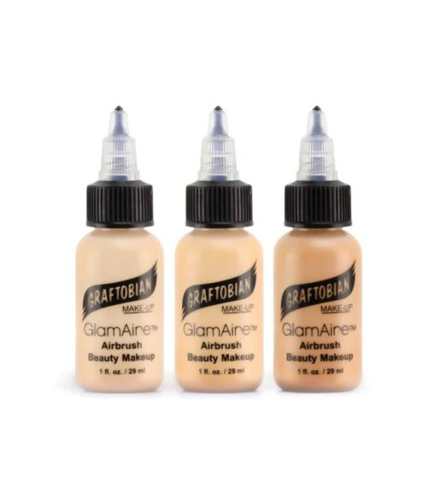 Base de maquillaje para aerógrafo GLAMAIRE TONOS CÁLIDOS 1 OZ - Graftobian - The Make Up Center