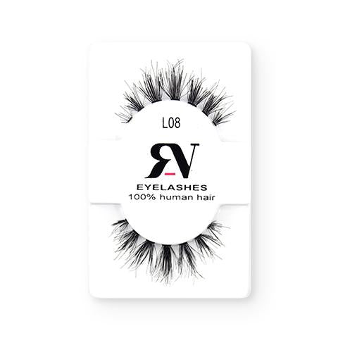 RV Eyelashes Pestañas De Cabello Humano # L08 - The Make Up Center